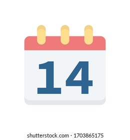 14 Days Vector Flat illustration. Corona virus pandemic icon.