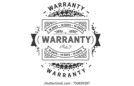 14 days warranty icon vintage rubber stamp guarantee