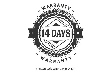 14 days warranty icon vintage rubber stamp guarantee