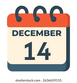 14 December vector on white background
Vector calendar with date