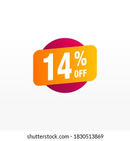 14 discount, Sales Vector badges for Labels, , Stickers, Banners, Tags, Web Stickers, New offer. Discount origami sign banner