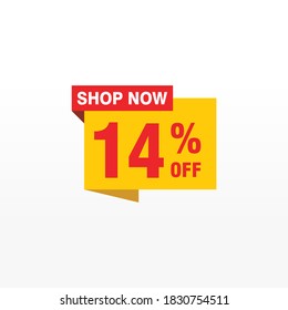 14 discount, Sales Vector badges for Labels, , Stickers, Banners, Tags, Web Stickers, New offer. Discount origami sign banner