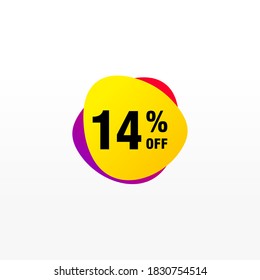 14 discount, Sales Vector badges for Labels, , Stickers, Banners, Tags, Web Stickers, New offer. Discount origami sign banner