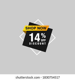 14 descuento, distintivos de vectores de venta para etiquetas, , pegatinas, banners, etiquetas, etiquetas, etiquetas web, nueva oferta. Banner de signo de origami de descuento
