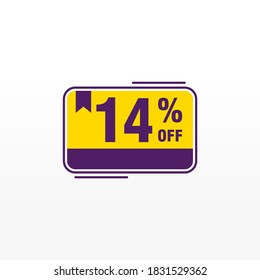 14 discount, Sales Vector badges for Labels, , Stickers, Banners, Tags, Web Stickers, New offer. Discount origami sign banner