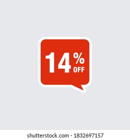 14 discount, Sales Vector badges for Labels, , Stickers, Banners, Tags, Web Stickers, New offer. Discount origami sign banner