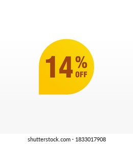 14 discount, Sales Vector badges for Labels, , Stickers, Banners, Tags, Web Stickers, New offer. Discount origami sign banner