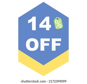 14% discount special limited offer vector illustration with blue background color and 

white font