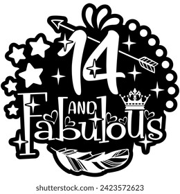 14 and fabulous black vector graphic design and cut file