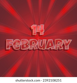 14 february 3d editable text effect