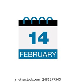 14 february calendar date icon vector eps