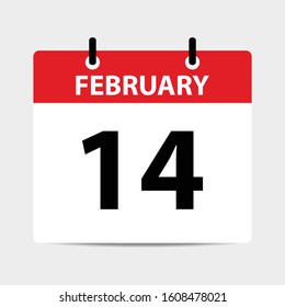 14 february calendar Happy Valentine's day