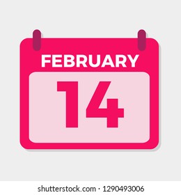 14 february calendar vector illustration