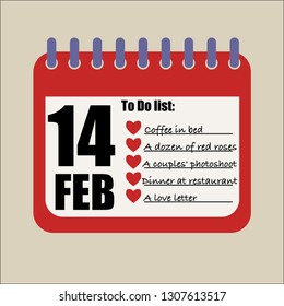 14 february to do list romantic filled up