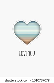 14 February Greeting Card, Happy Valentines Day, Stretched Pixels Effect, A4 Format