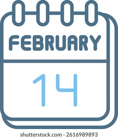 14 February Line Two Colour Icon