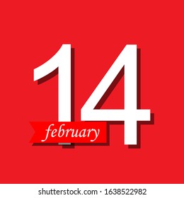 14 february red background vector icon, valentian day