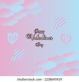 14 February Valentine's Day Celebration.Modern calligraphy for Valentine's Day. script lettering inscription. Hand lettering card. Vector illustration. Papercut style. Place for text.