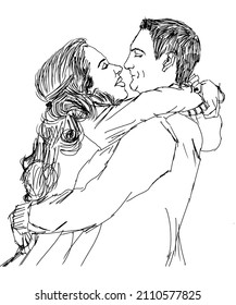 14 FEBRUARY, VALENTINES DAY CUTE AND HAGGING COUPLE 