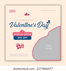 14 February Valentine's Day Special Offer banner template