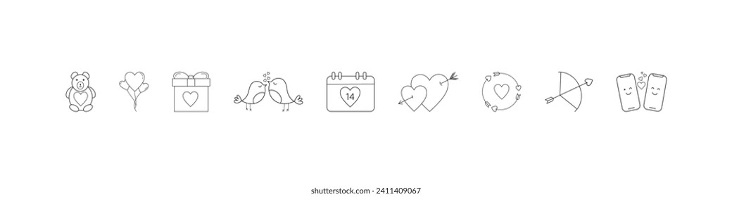 14 february valentine's day. Valentines day vector icons. Valentines vector icons. Valentine symbols