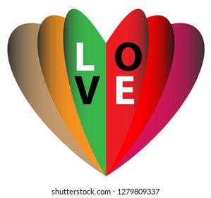 14 February Valentine's Days heart vector
