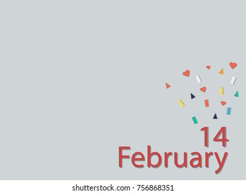 14 February,Valentine's Day background vector.