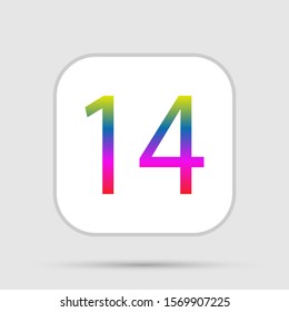 14 icon. Graphic template. Vector illustration