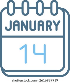 14 January Line Two Colour Icon