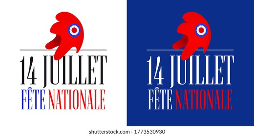 14 juillet fête nationale, July 14 national holiday in French language