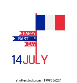 14 july bastille day, french national day, vector banner