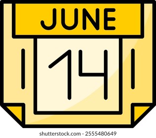 14 June Filled Style Icon Design