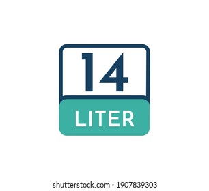 14 liters icon vector illustration