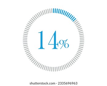 14% Loading. 14% circle diagrams Infographics vector, Percentage ready to use for web design.
