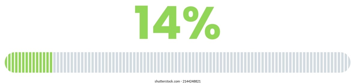 14% Loading. 14% progress bar Infographics vector, 14 Percentage ready to use for web design ux-ui