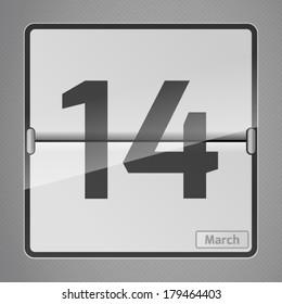 14 March counter calendar. Calendar Days Of Year Set 1