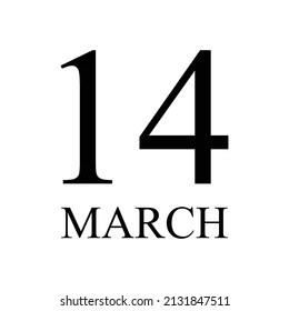 14 March Icon Vector Illustration . Date , Day Of Mouth