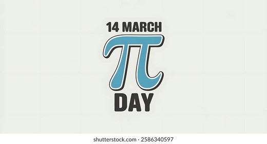 14 MARCH. PI DAY. creative banner,minimalistic flat vector illustration,plain background