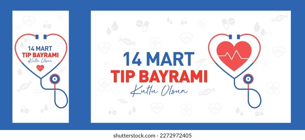 14 mart Tıp Bayramı Kutlu Olsun
horizontal and vertical social media post work. Translation: March 14, Happy Medicine Day.