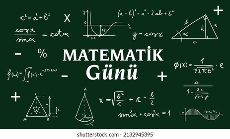 14 Mart Dünya Matematik Günü
"math day" and symbols written on green board