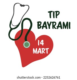 14 Mart Tıp Bayramı template design. Text translate: 14th of March Medical Day