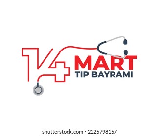 14 mart tıp bayramı. Translation: March 14 Feast of Medicine. vector design.