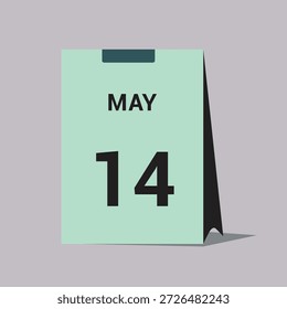 14 may calendar date icon minimal desk calendar vector illustration