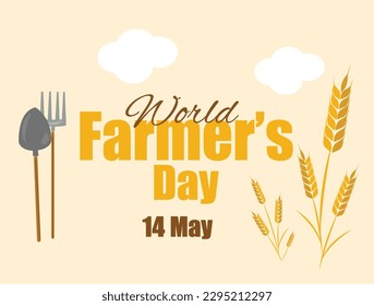 14 May World Farmer's Day vector illustration. Farmers day.