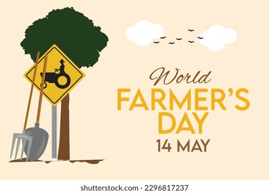 14 May World Farmer's Day vector illustration. Farmers day.