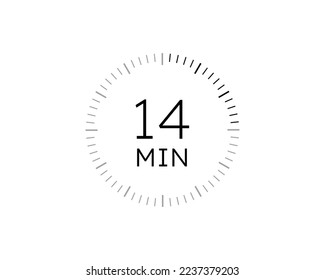 Relojes de 14 minutos, vectores de icono de Timer 14 minutos
