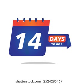 14 More Day. 14 Day Icon. 14 Day Vector illustration