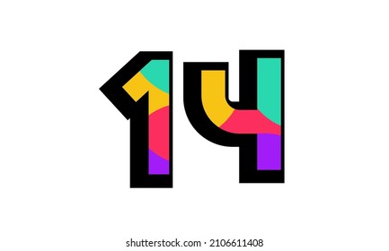 14 New Number Modern Fresh Color Youth