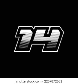 14 Number Speed Logo Design Template Inspiration, Vector Illustration For Sticker, Racing.