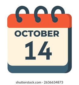 14 october calendar vector on white background
Vector calendar with date